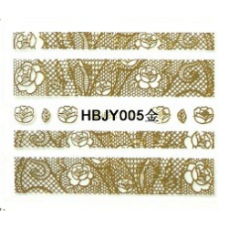 Стикер за Нокти Дантела Златен HBJY005